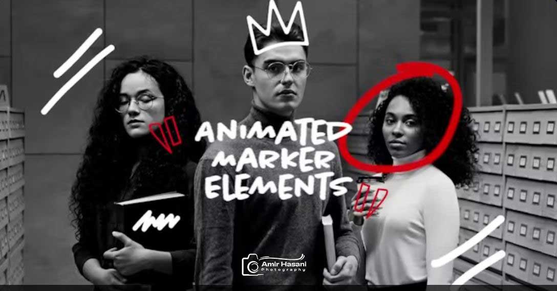 دانلود پریست پریمیر 40 عنصر متحرک قابل تنظیم​ Animated Marker Elements