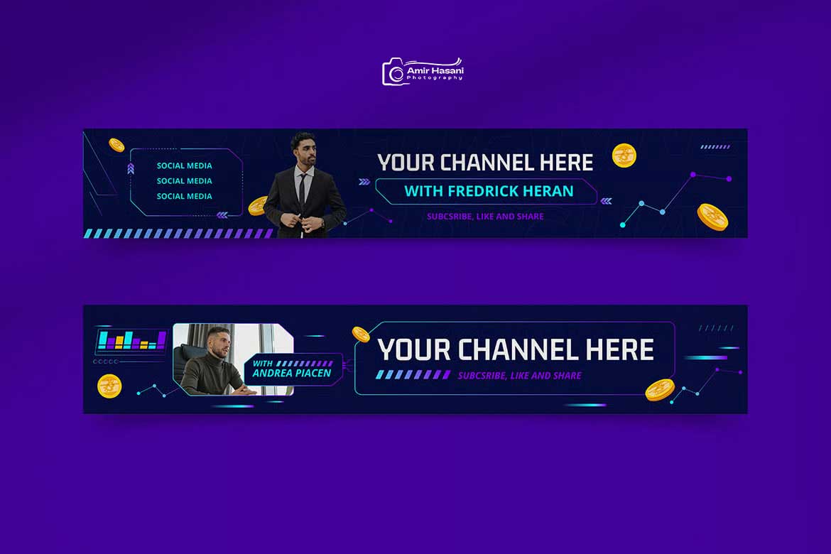 دانلود بنر یوتیوب بیت‌ کوین